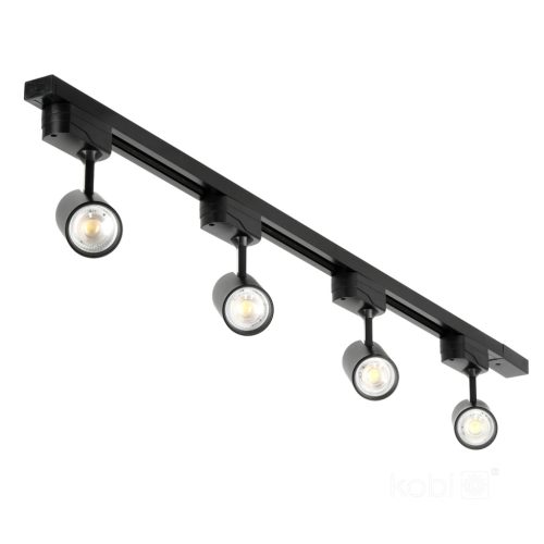 Nextrack Go Kobi 1 fázisú sínlámpa + 4x GU10 reflektor 1m, fekete