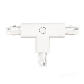 Csatlakozó 3 áramkörös T-sínhez, külső, fehér, Kobi