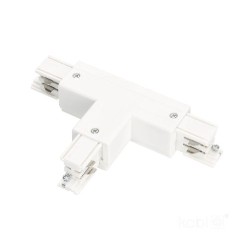 Csatlakozó 3 áramkörös T-sínhez, külső, fehér, Kobi