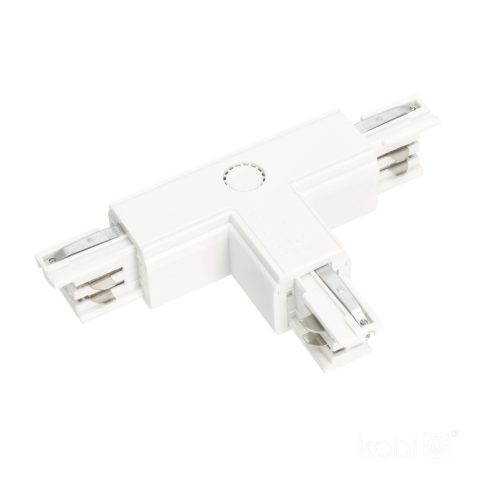 Csatlakozó 3 áramkörös T-sínhez, külső, fehér, Kobi