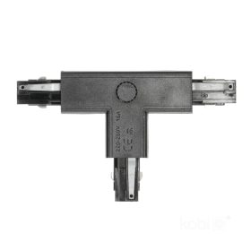 Kobi 3 áramkörös T-sín csatlakozó, külső, fekete