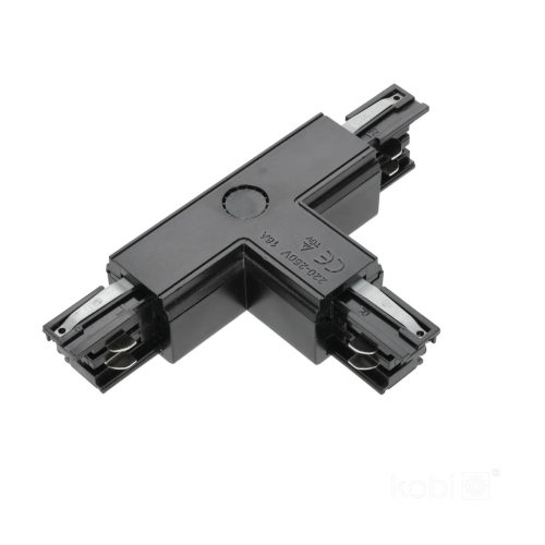 Kobi 3 áramkörös T-sín csatlakozó, külső, fekete