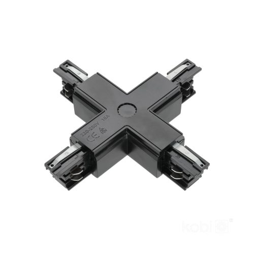 Csatlakozó 3 áramkörös X külső gyűjtősínhez, fekete Kobi