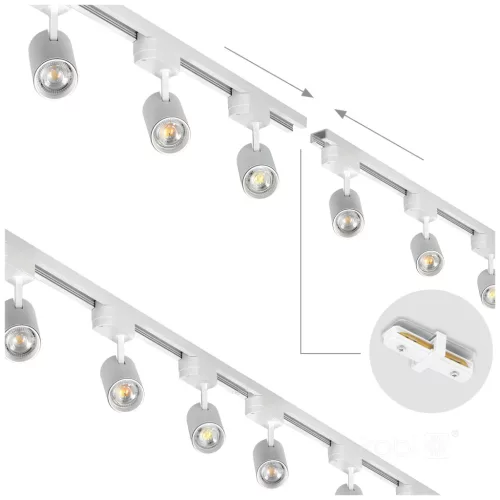 Csatlakozó egyenes, 1 áramkörű belső gyűjtősínhez, fehér Kobi