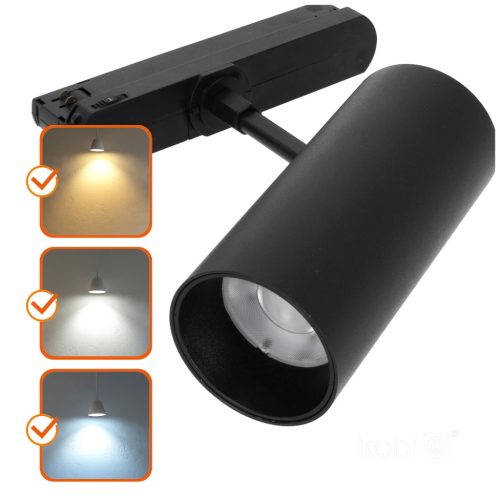 LED sínlámpa 20W 1800lm CCT 36° fekete CRI90 Nextrack Core Kobi