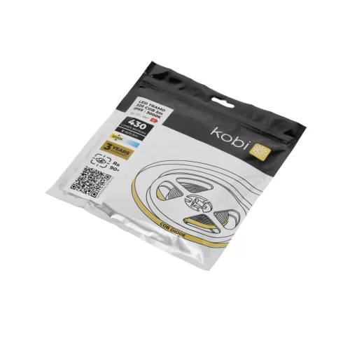 LED szalag kültéri 5W 430lm 3000K Meleg 1600LED 12V 5m IP65 CRI90 Tramo Prémium Kobi