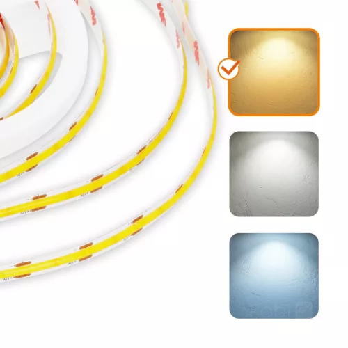 LED szalag 5W 460lm 3000K Meleg 1600LED 12V 5m CRI90 Tramo Prémium Kobi