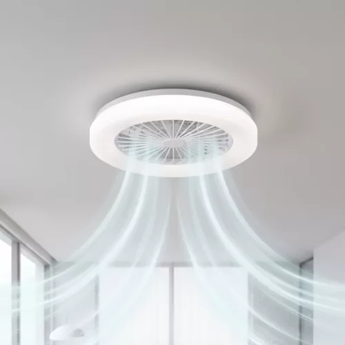 Felületre szerelhető LED lámpás ventilátor 24W 3000-6500 CCT 1550lm távirányítóval dimmelhető fehér VENTELUX Kobi