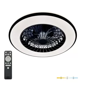   Felületre szerelhető LED lámpás ventilátor 24W 3000-6500 CCT 1550lm távirányítóval dimmelhető VENTELUX Kobi