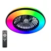 Felületre szerelhető LED lámpás ventilátor 48W 3000-6500 CCT RGB 1300lm távirányítóval dimmelhető fekete VIENTO COOL-R Kobi