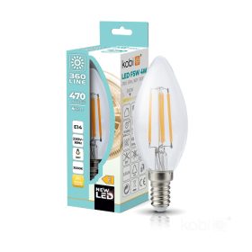   E14 LED izzó gömb alakú 4W 470lm 3000K Meleg 360° Izzószálas Kobi