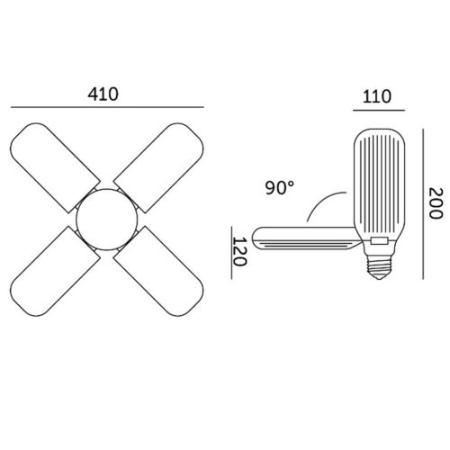 LED növényi villanykörte 40W E27 1200K növekedést támogató világító KOBI