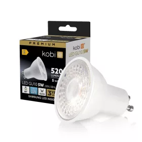   LED izzó GU10 spotlámpa 5W 450lm 6500K Hideg 80° Prémium Kobi