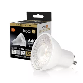   LED izzó GU10 spotlámpa 7W 630lm 4000K Semleges 80° Prémium Kobi