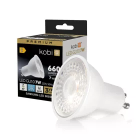   LED izzó GU10 spotlámpa 7W 630lm 6500K Hideg 80° Prémium Kobi