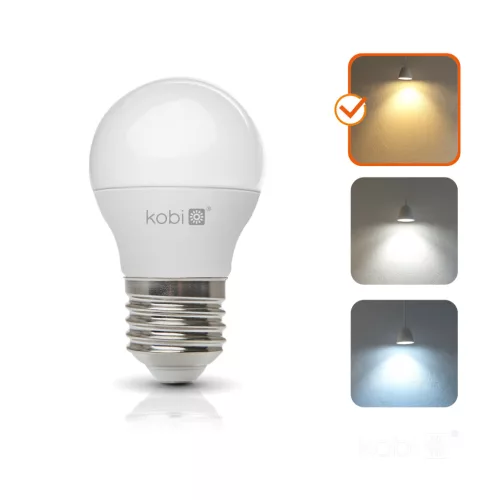LED izzó E27 gömb alakú 6W 470lm 3000K Meleg 200° Kobi