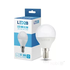   LED izzó E14 9W gömb alakú 806lm 6500K Hideg 180° LED2B Kobi