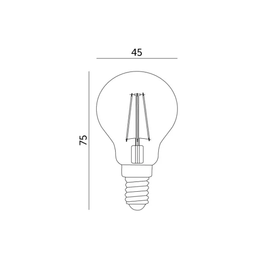 LED izzó E14 gömb alakú 4W 3000K 470lm Meleg 360° Izzószálas Kobi