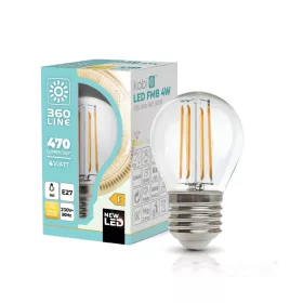   LED izzó E27 gömb alakú 4W 470lm 3000K Meleg 360° Izzószálas Kobi