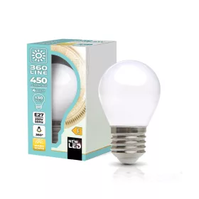   LED izzó E27 gömb alakú, 4W, 450lm, 3000K, meleg, 360°-os izzószálas, Kobi