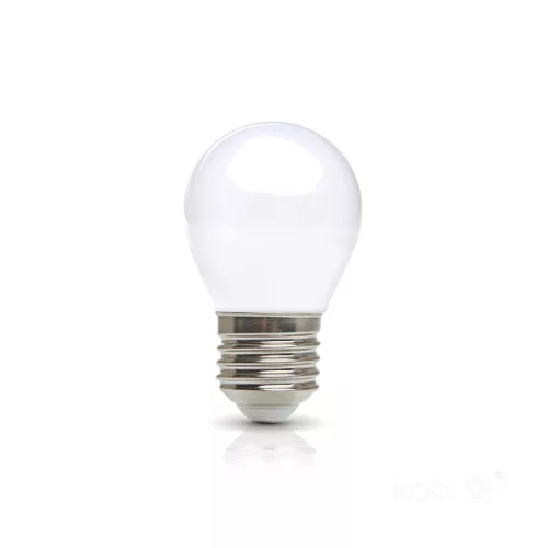 LED izzó E27 gömb alakú, 4W, 450lm, 3000K, meleg, 360°-os izzószálas, Kobi