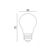 LED izzó E27 gömb alakú, 4W, 450lm, 3000K, meleg, 360°-os izzószálas, Kobi