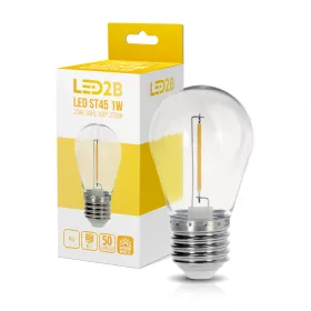 LED izzó E27 gömb alakú 1W 50lm 3000K Meleg 220° Kobi