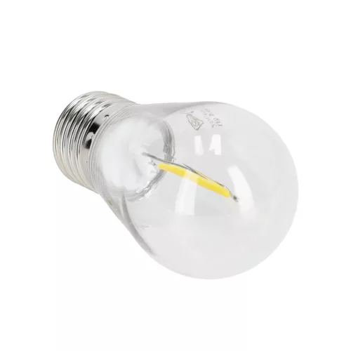 LED izzó E27 gömb alakú 1W 50lm 3000K Meleg 220° Kobi