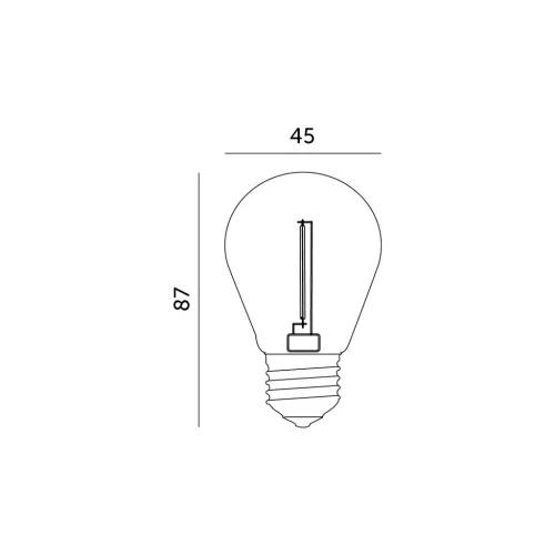 LED izzó E27 gömb alakú 1W 50lm 3000K Meleg 220° Kobi