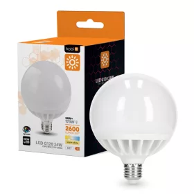 LED izzó E27 gömb alakú 24W 2600lm 3000K Meleg 270° Kobi