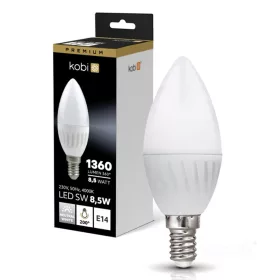   LED izzó E14 gyertya B35 8.5W 1360lm 4000K semleges 200° Kobi Premium