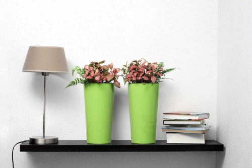 Kerti kúpos virágcserép betéttel Dekoratív virágcserép 40x40cm Home Kerek virágokhoz Fekete FÉNY