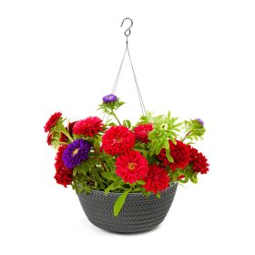   Virágcserép dekoratív tál függő virágcserép 24 cm Kerti virágtakaró JERSEY antracit