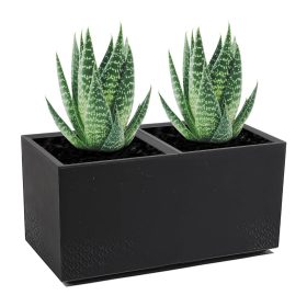   Virágcserep virágdoboz doboz kerekeken ECO Recycling 80x40cm kerti otthon beton fekete