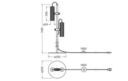Állólámpa Dekoratív lámpatest 2xGU10 Reflektor Fekete LEDVANCE