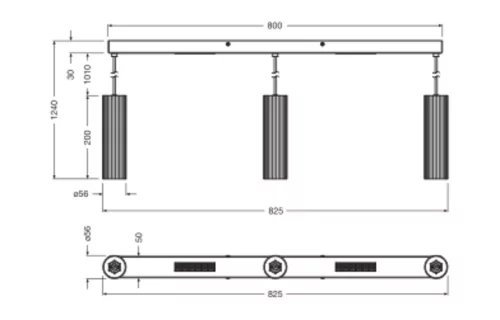 Függesztett lámpa dekoratív függesztett világítótest 3x GU10 3000K fekete LEDVANCE