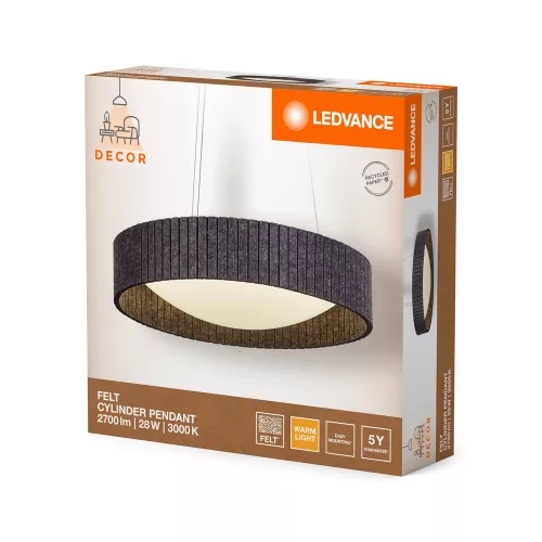 LED függőlámpa 28W 3000K dekoratív lámpatest filc szürke LEDVANCE