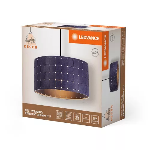 Dekoratív E27 mennyezeti lámpa, szürke dekorral, Ledvance