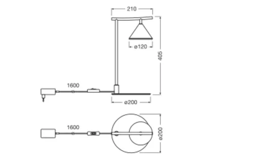 LED asztali lámpatest fekete asztali dekoratív 5W 3000K Fuji LEDVANCE