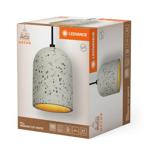 Függesztett lámpa Dekoratív lámpatest Terrazo E27 Fehér LEDVANCE
