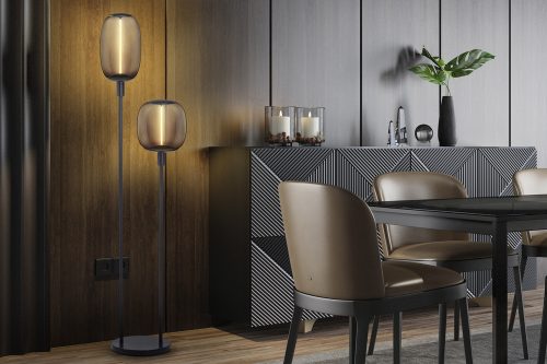 Állólámpa Dekoratív Vintage 2xE27 Sötétszürke Stick LEDVANCE