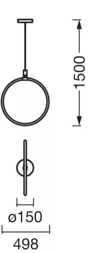 Dekoratív LED függő mennyezeti lámpa 18W 2000lm 3000K Meleg, szabályozható fényerejű, függő, szürke dekorációval, Ledvance