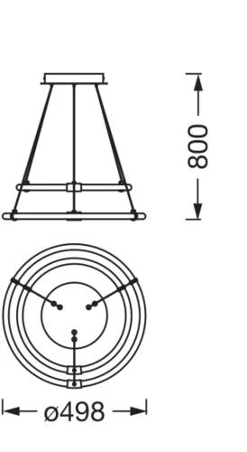 Dekoratív LED függő mennyezeti lámpa 21W 2400lm 3000K Meleg, szabályozható fényerejű, függő, szürke dekorációval, Ledvance