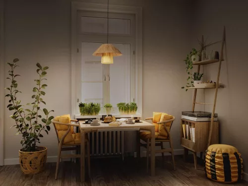 Dekoratív E27 Függesztett Mennyezeti Lámpa Barna Bambusz Dekorációval Ledvance