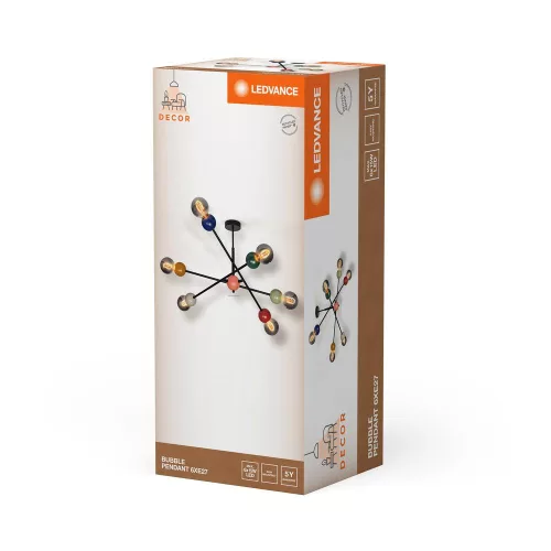 Dekoratív E27 mennyezeti lámpa, többszínű dekorációval, Ledvance
