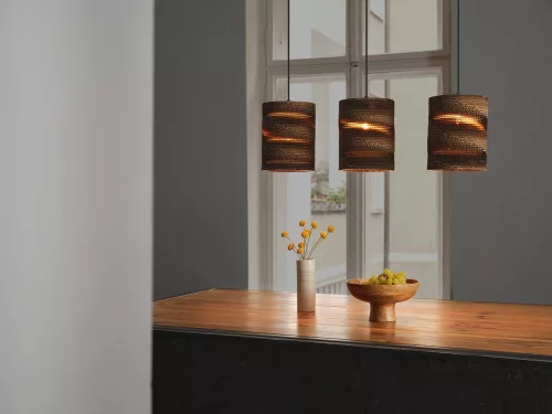 Dekoratív E27 barna kartonból készült függesztett mennyezeti lámpa dekoráció Ledvance