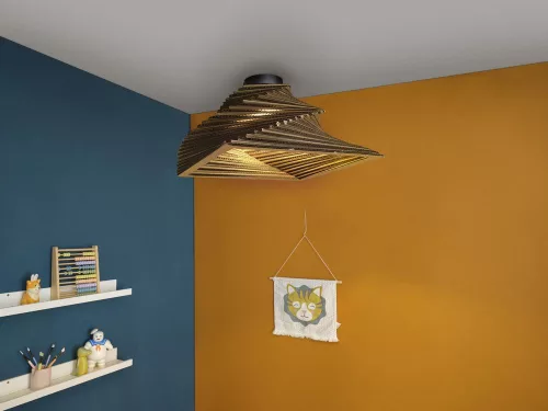 Dekoratív mennyezeti lámpa E27 kartonból, barna dekorral, Ledvance