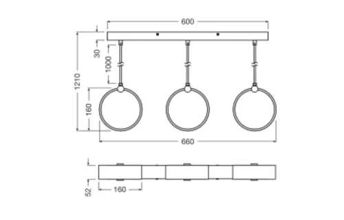Dekoratív LED mennyezeti lámpa 20W 1300lm 3000K - 4200K - 6500K CCT fekete dekoráció Ledvance