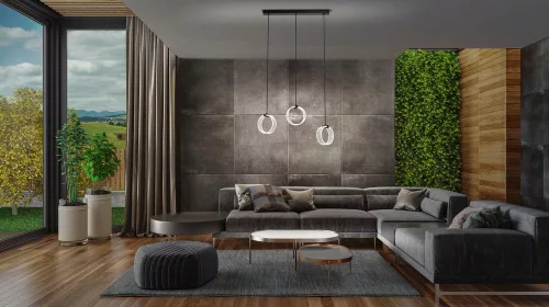 Dekoratív LED mennyezeti lámpa 20W 1300lm 3000K - 4200K - 6500K CCT fekete dekoráció Ledvance