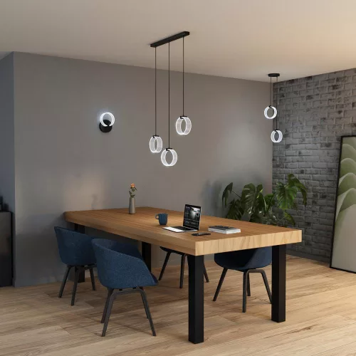 Dekoratív LED mennyezeti lámpa 14W 930lm 3000K - 4200K - 6500K CCT fekete dekoráció Ledvance